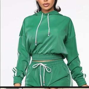 Green fashion nova track suit
